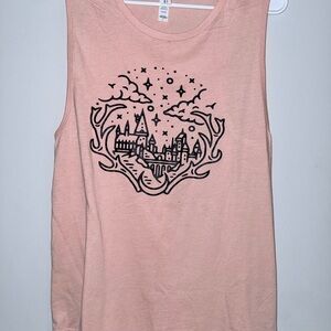 Bella Canvas Light Pink Sleeveless Harry Potter graphic Top